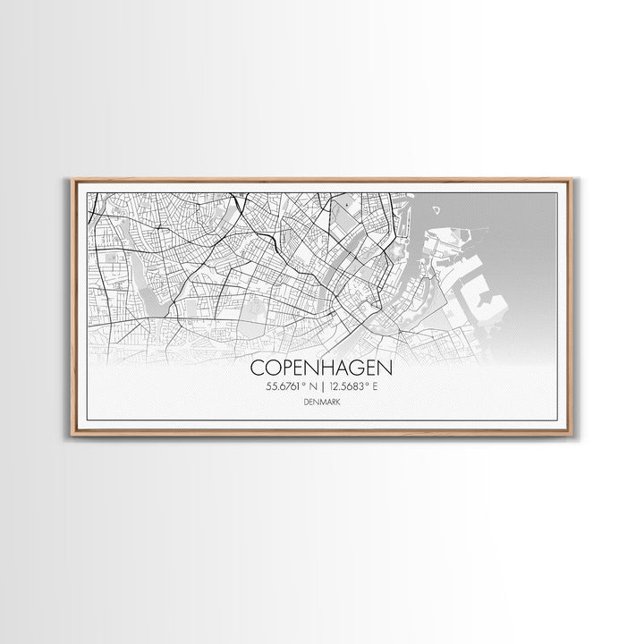 Copenhagen Street Map, Denmark Map, Map Print, Minimalist Art, Wall Art, Canvas Art, Modern Room Décor, RV Wall Décor, Gift For Pilot