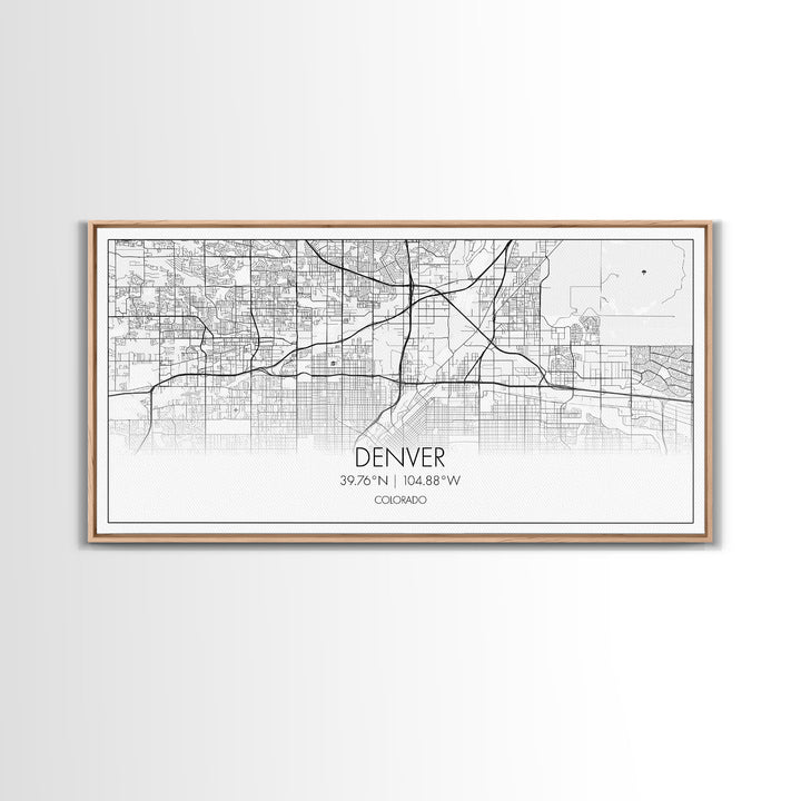 Denver Street Map, Colorado Map, Map Print, Minimalist Art, Wall Art, Canvas Art, Wall Décor Over The Couch, Housewarming Gift, Preppy Décor