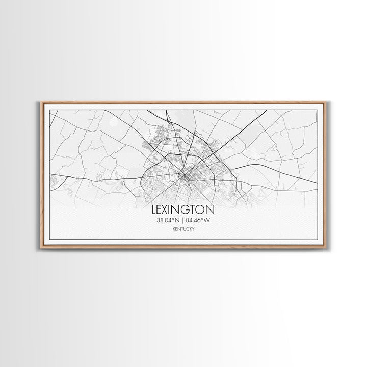 Lexington City Map, Kentucky Map, Map Art, Modern Art, Wall Art, Canvas Art, Farmhouse Wall Décor, Gift For Women, Living Room Wall Art