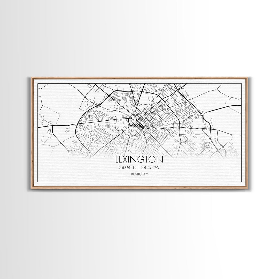Lexington City Map, Kentucky Map, Map Art, Modern Art, Wall Art, Canvas Art, Dorm Room Decor, Country Wall Art, Housewarming Gift, Prints