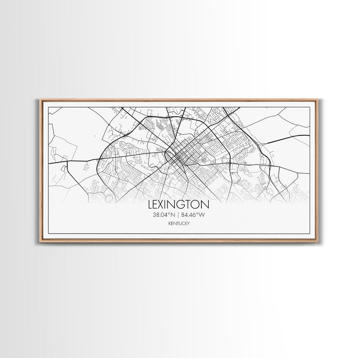 Lexington City Map, Kentucky Map, Map Art, Modern Art, Wall Art, Canvas Art, Dorm Room Decor, Country Wall Art, Housewarming Gift, Prints