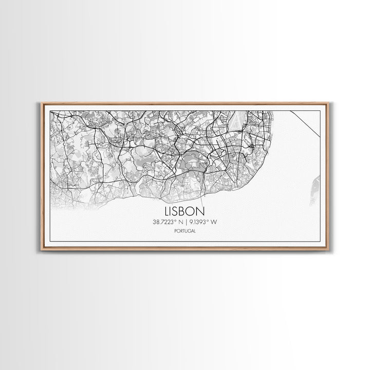 Lisbon City Map, Portugal Map, Map Art, Modern Art, Wall Art, Canvas Art, Travel Wall Décor, Apartment Wall Art, Book Lover Gift, Office Art