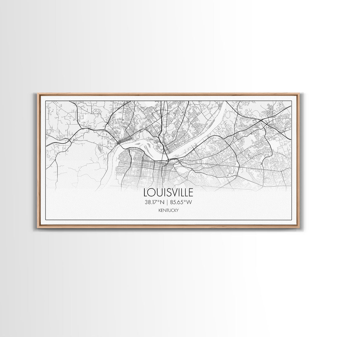 Louisville City Map, Kentucky Map, Map Art, Modern Art, Wall Art, Canvas Art, Aesthetic Room Décor, Wall Art Home Décor, Birthday Gift