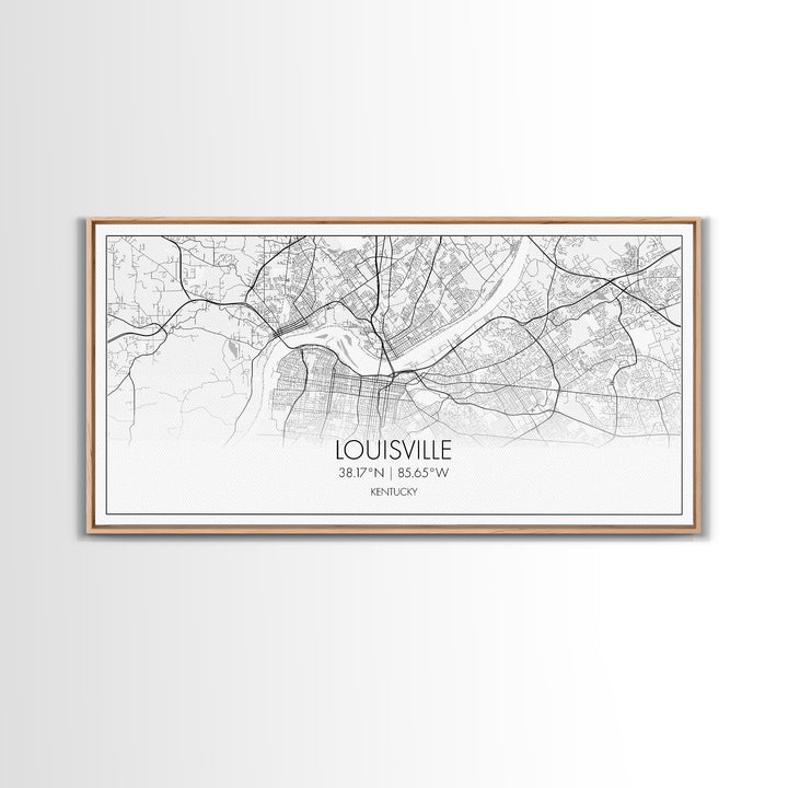 Louisville City Map, Kentucky Map, Map Art, Modern Art, Wall Art, Canvas Art, Aesthetic Room Décor, Wall Art Home Décor, Birthday Gift