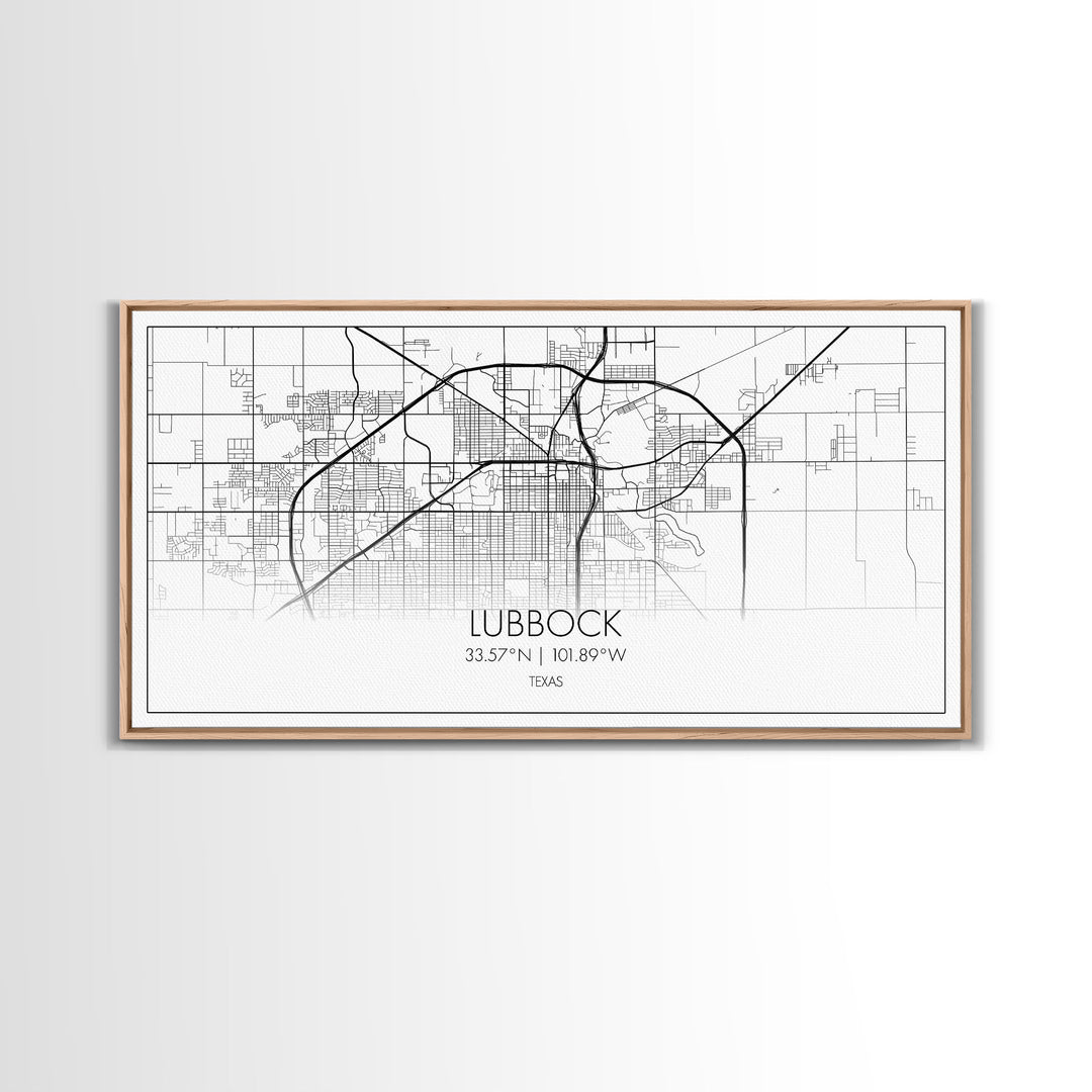 Lubbock City Map, Texas Map, Map Art, Modern Art, Wall Art, Canvas Art, Gift For Women, Living Room Wall Art, Wall Hanging, Texas Wall Art