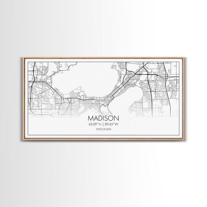 Madison City Map, Wisconsin Map, Map Art, Modern Art, Wall Art, Canvas Art, Unique Gifts, Large Wall Art, College Décor, Room Décor, Prints