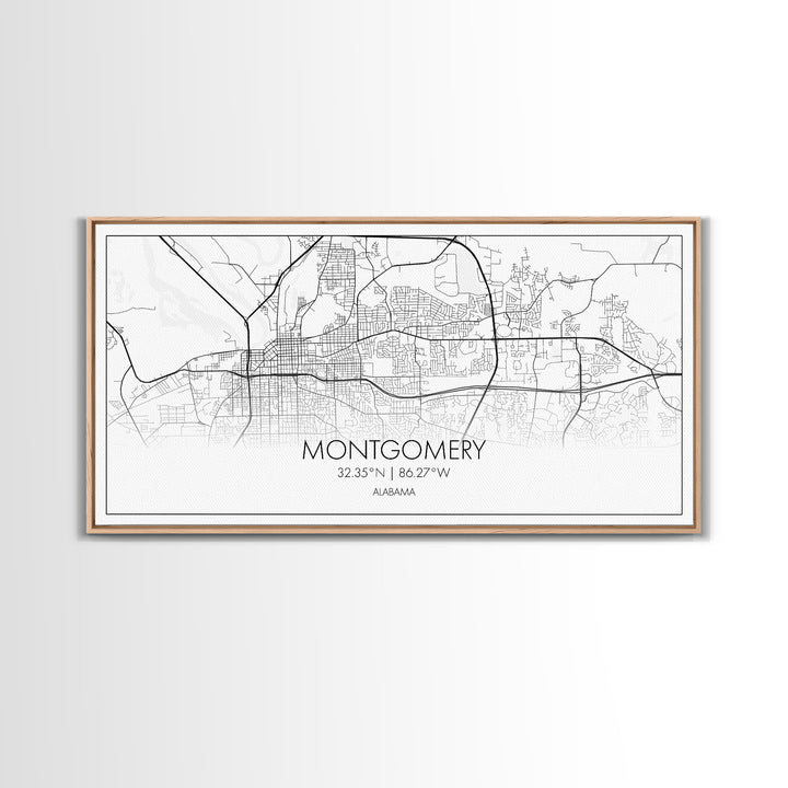 Montgomery City Map, Alabama Map, Map Art, Minimalist Wall Art, Wall Art, Canvas Art, Farmhouse Wall Art, Girlfriend Gift, Teen Room, Office