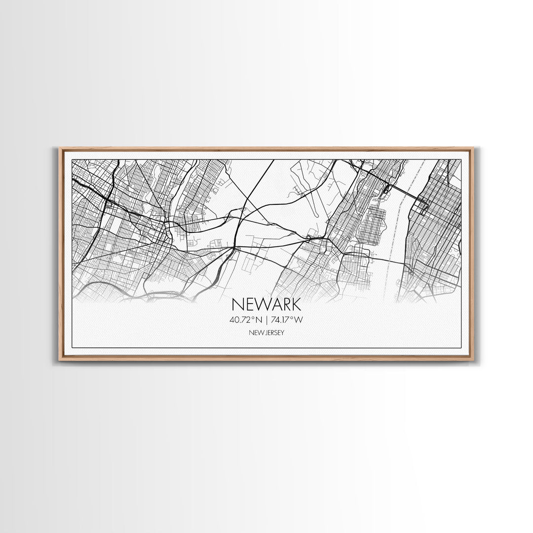 Newark City Map, New Jersey Art, Map Print, Minimalist Wall Art, Wall Art, Canvas Art, Travel Wall Art, Friend Gift, Teen Birthday Gift