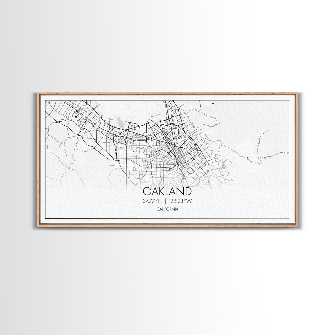 Oakland City Map, California Art, Map Print, Minimalist Wall Art, Wall Art, Canvas Art, Teen Room Art, Dorm Room Art, Graduation Gift