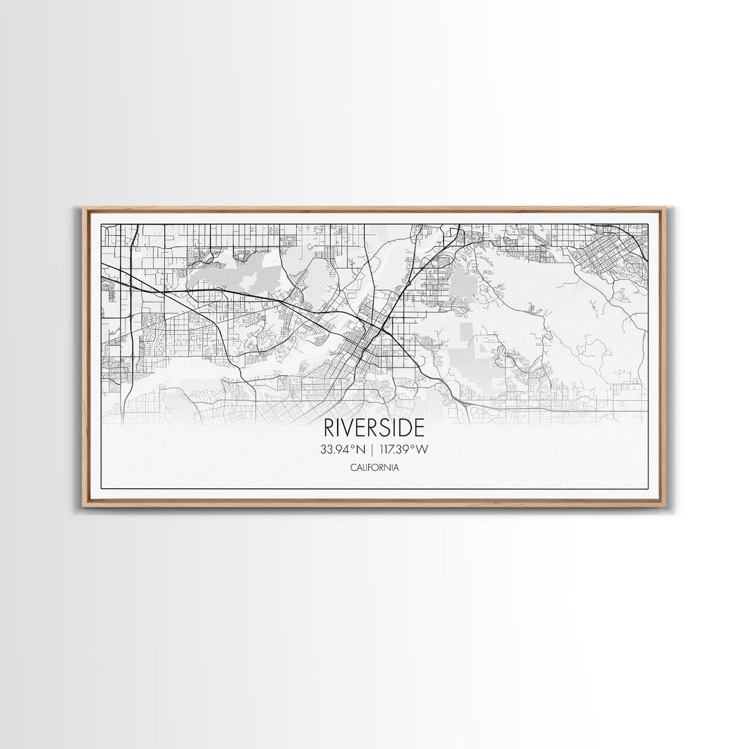 Riverside City Map, California Art, Map Print, Minimalist Wall Art, Wall Art, Canvas Art, Panoramic Wall Art, Gift For Graduation, Room Art