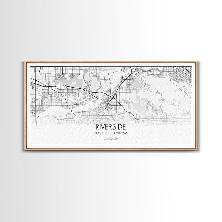 Riverside City Map, California Art, Map Print, Minimalist Wall Art, Wall Art, Canvas Art, Panoramic Wall Art, Gift For Graduation, Room Art