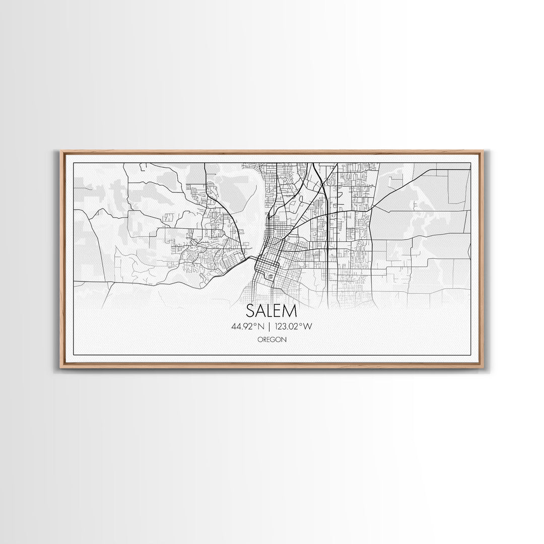 Salem City Map, Oregon Art, Map Print, Minimalist Wall Art, Wall Art, Canvas Art, Country Home Wall Art, Office Décor, First Home Gift