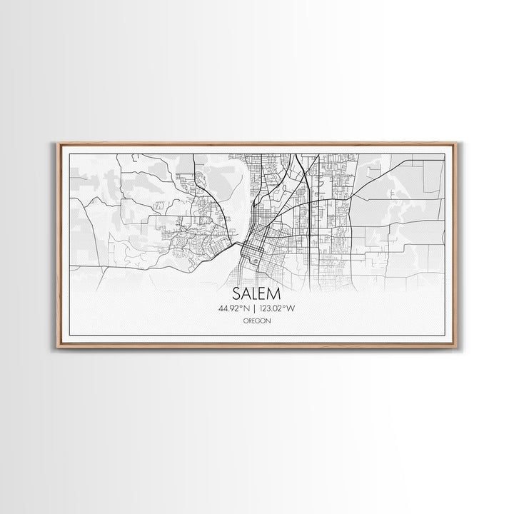 Salem City Map, Oregon Art, Map Print, Minimalist Wall Art, Wall Art, Canvas Art, Country Home Wall Art, Office Décor, First Home Gift
