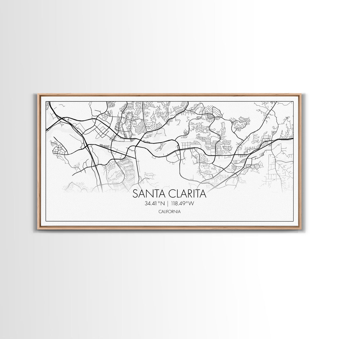 Santa Clarita City Map, California Art, Map Print, Modern Wall Art, Wall Art, Canvas Art, Best Friend Gifts, Family Room Art, Home Décor