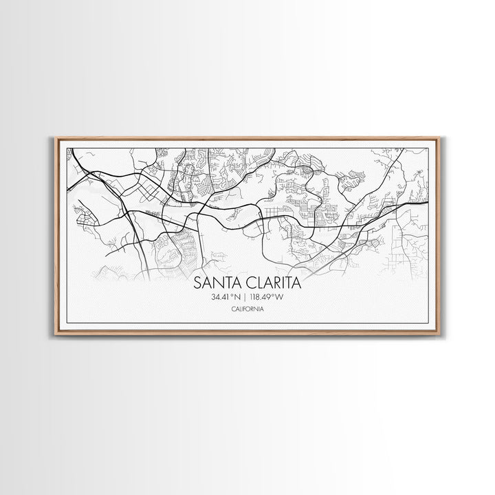 Santa Clarita City Map, California Art, Map Print, Modern Wall Art, Wall Art, Canvas Art, Best Friend Gifts, Family Room Art, Home Décor