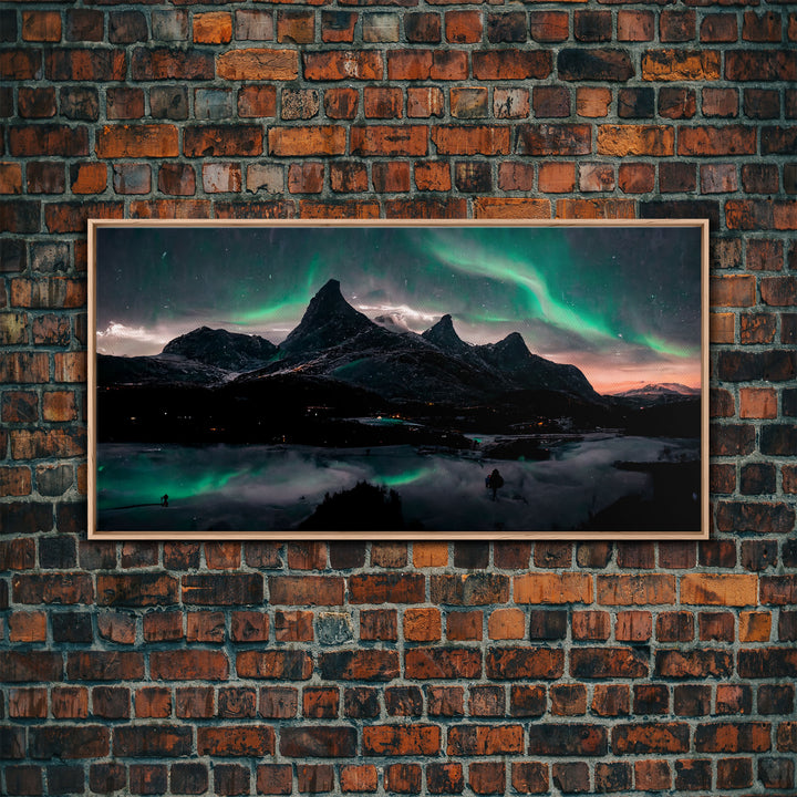 Northern Lights Fine Art Canvas Print, Aurora Wall Art , Landscape Print, Aurora Painting, Aurora Borealis Poster