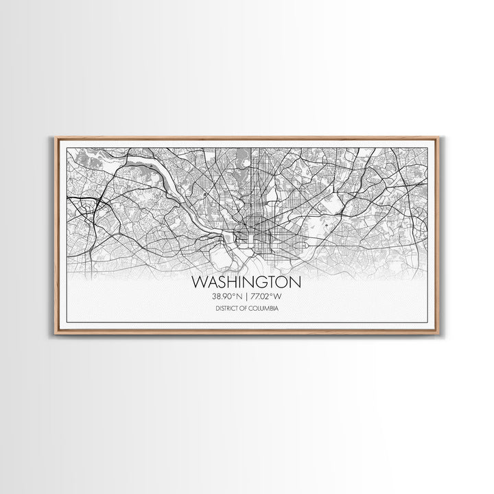 Washington City Map, District Of Columbia Art, Map Print, Modern Wall Art, Wall Art, Canvas Art, Home Décor Prints, Indie Room Décor