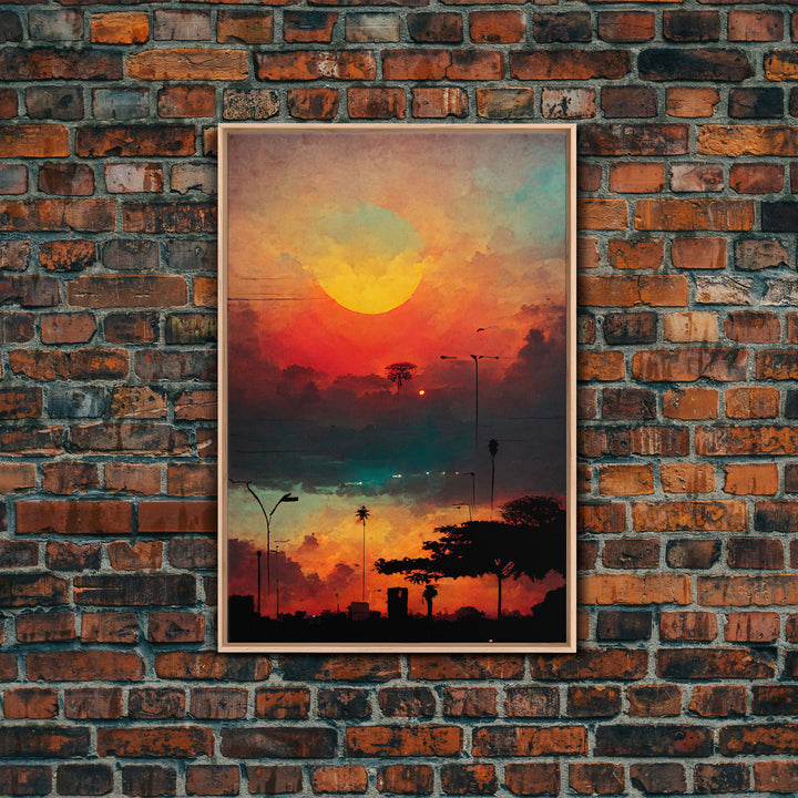Los Angeles, California at sunset, canvas print, ready to hang wall art