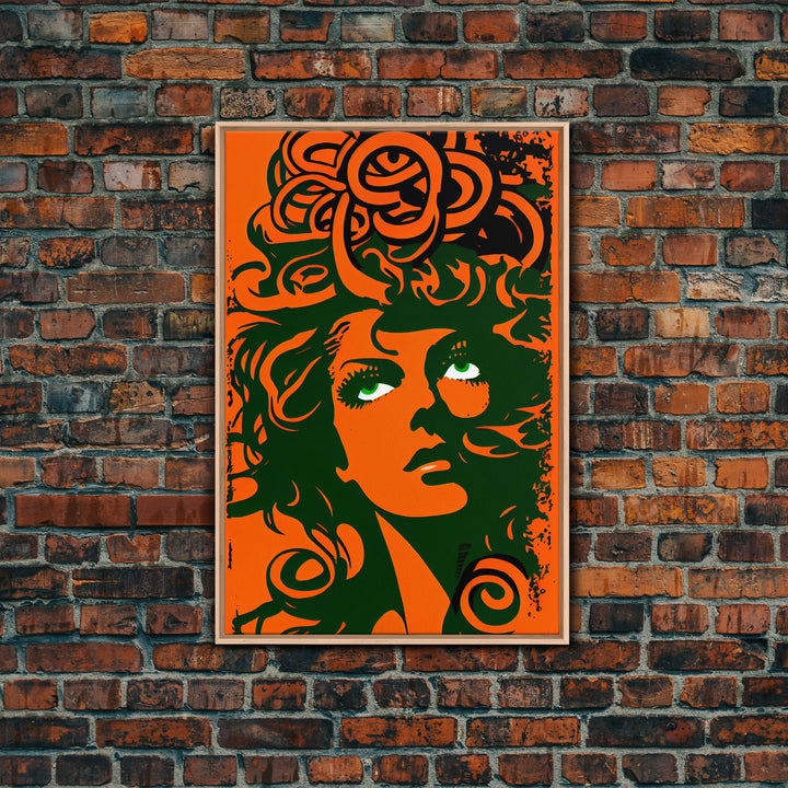 Nordic Medusa Pop Art Canvas Print, Classic Portrait Posters and Prints, Canvas for Living Room Home Decor, ready to hang canvas print