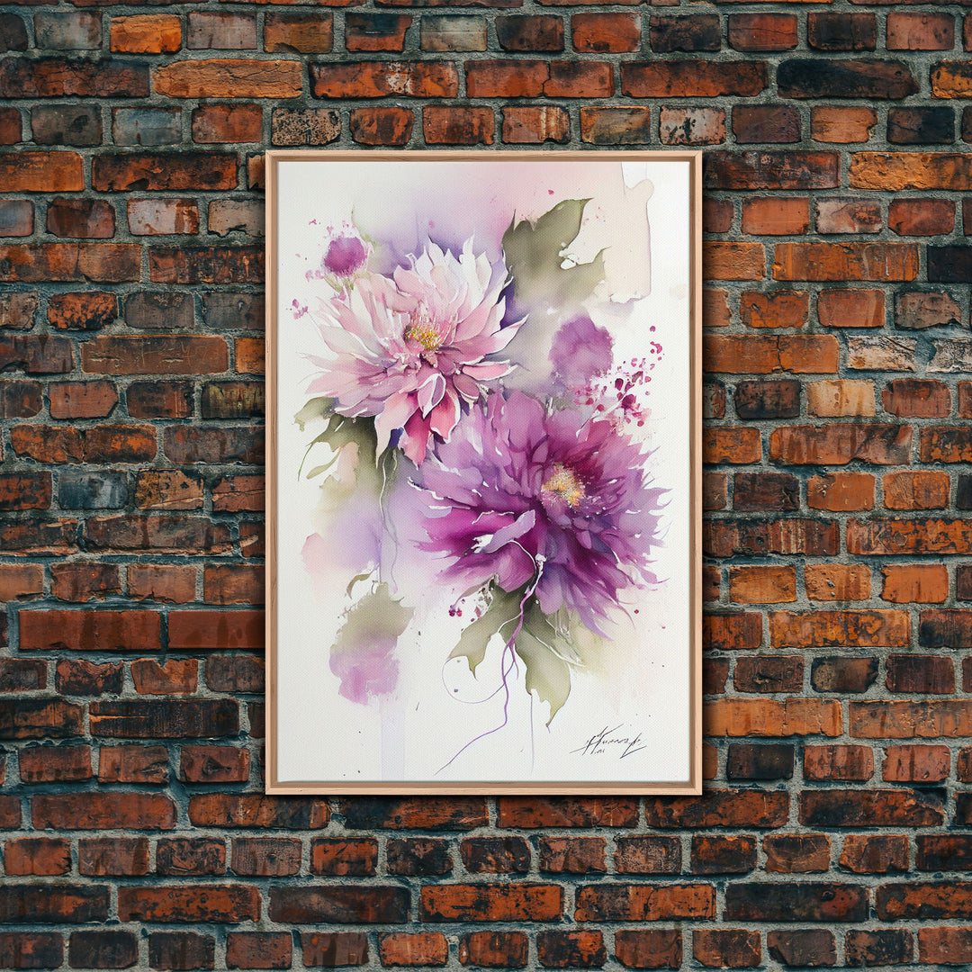 Vintage Style Framed Canvas Art, Vintage Floral Print, Vintage White Roses Painting, Still Life Botanical Farmhouse print, Flower Art