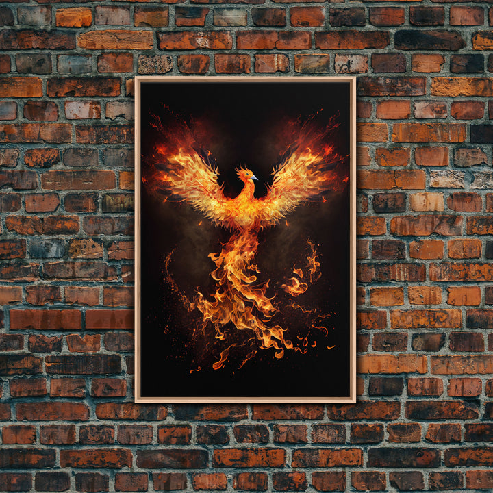 The Phoenix, Symbol of Renewal, Rebirth, Framed Canvas Art, Canvas Print, Canvas  Wall Art, Strength, Transformation and Renewal