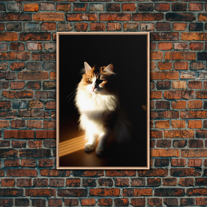 Portrait of a Calico Cat, Framed Canvas Print, Cat Art, Cat Photography, Cat Wall Art
