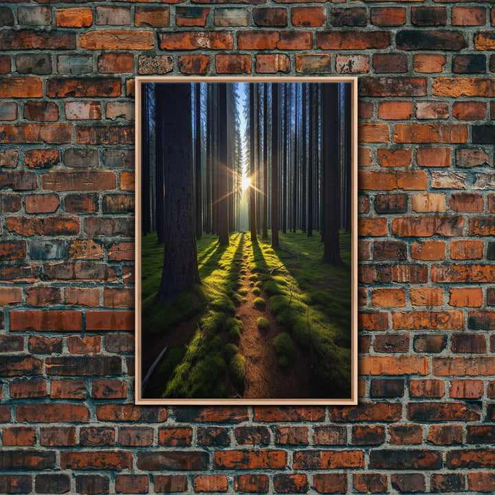 Sunset Wall Decor, Nature Print, Forest Path Wall Art, Trees Wall Art, Photography Print, Wall Decor, Canvas Print, Wall Art, Framed Canvas