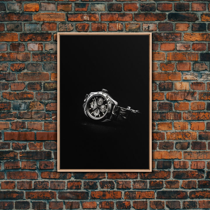 Classic Wrist Watch Wall Art, Watch Art, Watch Face, Black And White, Minimalist Print, Wall Decor, Canvas Print, Wall Art, Framed Canvas