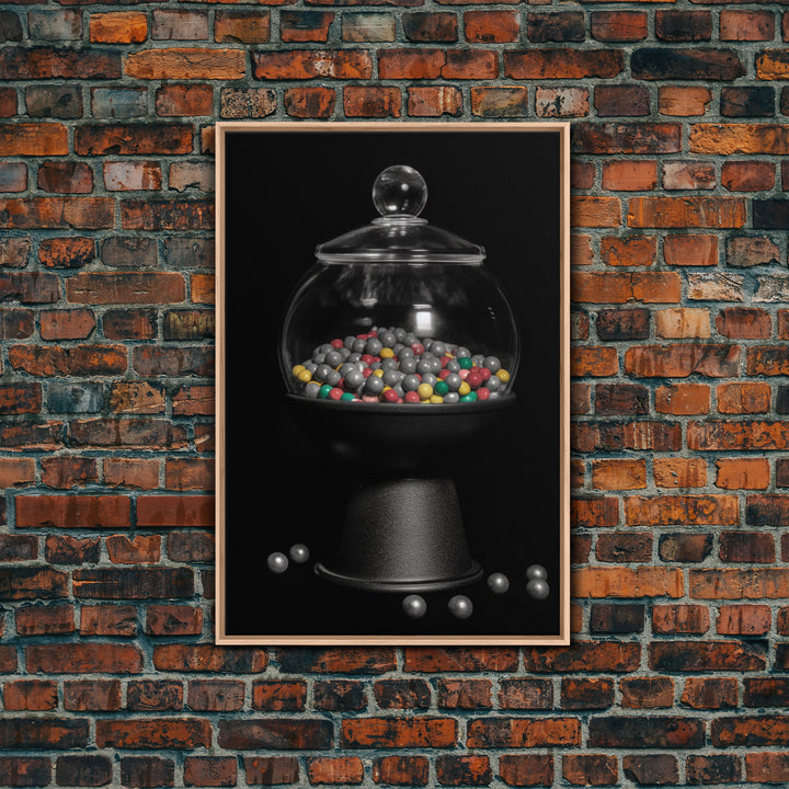 Gumball Machine Wall Art, Candy Dispenser Wall Decor, Kitchen Art, Minimalist Print, Wall Decor, Canvas Print, Wall Art, Framed Canvas