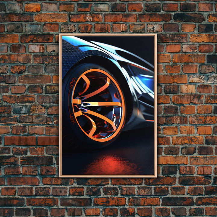 Car Guy Wall Art, Exotic Super Car Deep Dish Rims, Office or Man Cave Art, Automotive Photography, Sports Car Wall Art