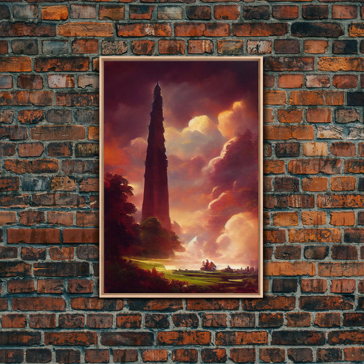Dark Tower, High Fantasy Art Canvas Print, unique wall art, fantasy concept art