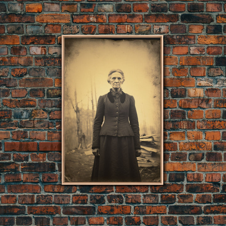 Victorian Woman, Portrait Photo, Victorian Wall Art, Antique Photograph, Canvas Print, Wall Art, Vertical Print, Vintage Decor, Office Decor