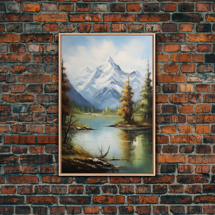Lake Wall Art, Mountains Wall Print, Nature Landscape Print, Canvas Print, Wall Art, Vertical Art, Bedroom Prints, Home Decor Prints