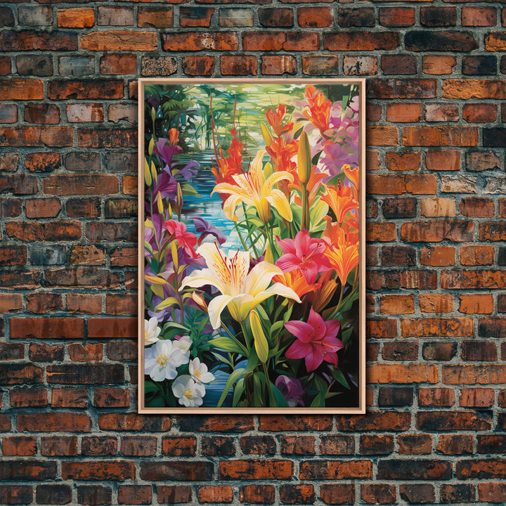 Flowers Wall Print, Floral Art, Calla Lily Print, Spring Art, Canvas Print, Wall Art, Vertical Art, Congratulations Gift, Country Home Art