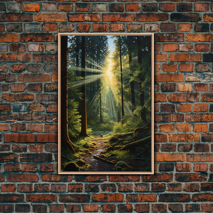 Forest Wall Print, Trees Art Print, Sunset Canvas Print, Wall Art, Vertical Art, Landscape Print, Gift For Boss, College Dorm Decor