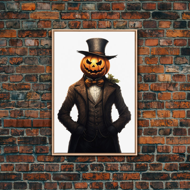 The Victorian Jack O Lantern Man, Vintage Halloween Art, Macabre Halloween Decoration, Dark Macabre, Goth Art, Pumpkin Patch Horror