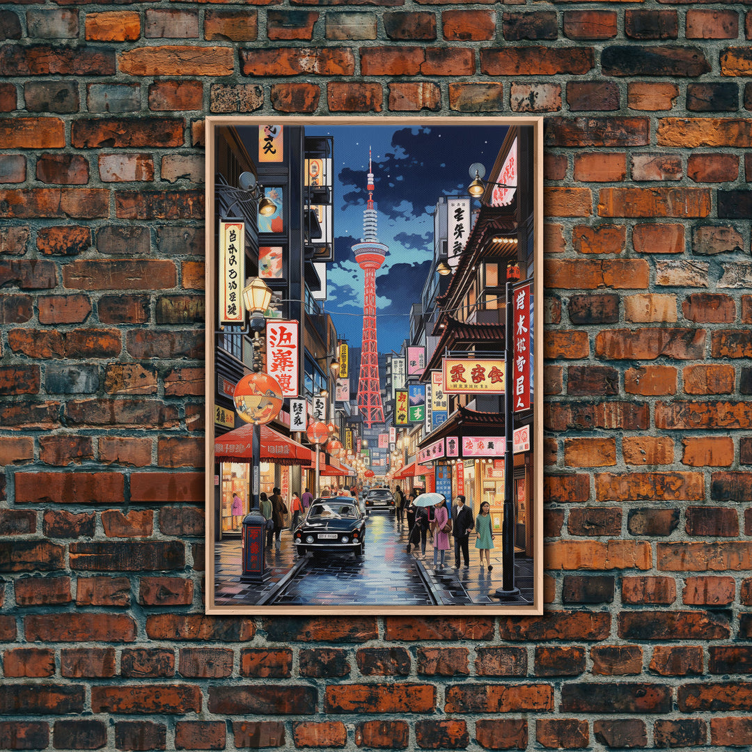 Japanese Wall Art, Asian Wall Art, City Wall Art, Canvas Print, Wall Hanging, Portrait Art, Friendship Gift, Dining Room Decor, Travel Print