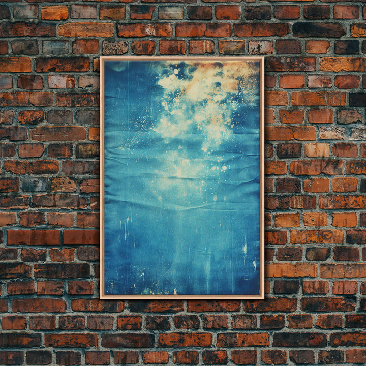Denim Canvas Print Wall Art, Tie Dye Denim Texture Print On Canvas, Unique Wall Art, Boho Style Art, Minimalist Wall art