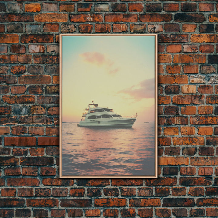 Yacht, Nautical Wall Decor, Canvas Print, Wall Hanging, Portrait Art, Ocean Wall Art, Coastal Wall Art, College Dorm Decor, Office Prints