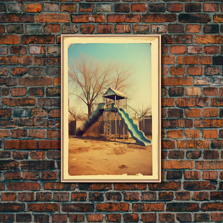 Playground, Nursery Wall Art, Playroom Art, Park, Slide, Canvas Print, Wall Hanging, Portrait Art, New Home Gift, Living Room Prints