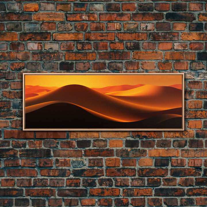 Asbtract Art Deco Style Sand Dunes, Framed Canvas Print, Living Room Decor, MCM Style Art, Midcentury Modern, Minimalist Art