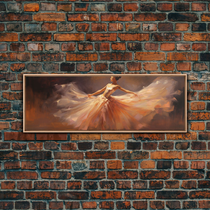 Ballerina Wall Art Watercolor Framed Canvas Print, Ballet Wall Decor, Ballet Prints, Ballerina Tutu and Slippers, Girl Room Nursery Art