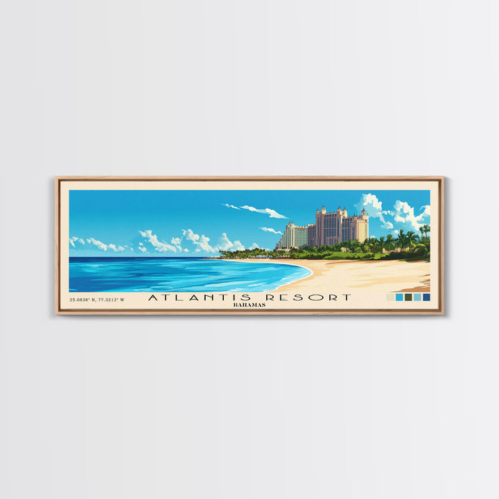Atlantis Resort, Bahamas Panoramic Print, Vacation Gift, Bahamas Wall Art, Vacation Wall Art, Vacatation Memories, Beach Decor, Beach Or Lakehouse Art
