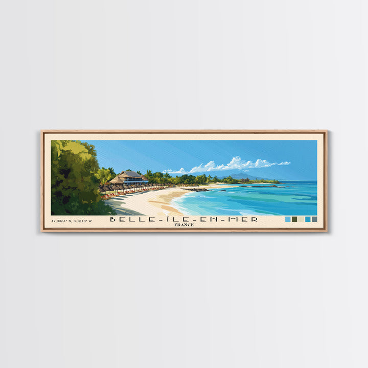 Belle-Île-en-Mer, France Panoramic Print, Vacation Gift, France Wall Art, Beach Painting, Beach Decor, Beach Or Lakehouse Art