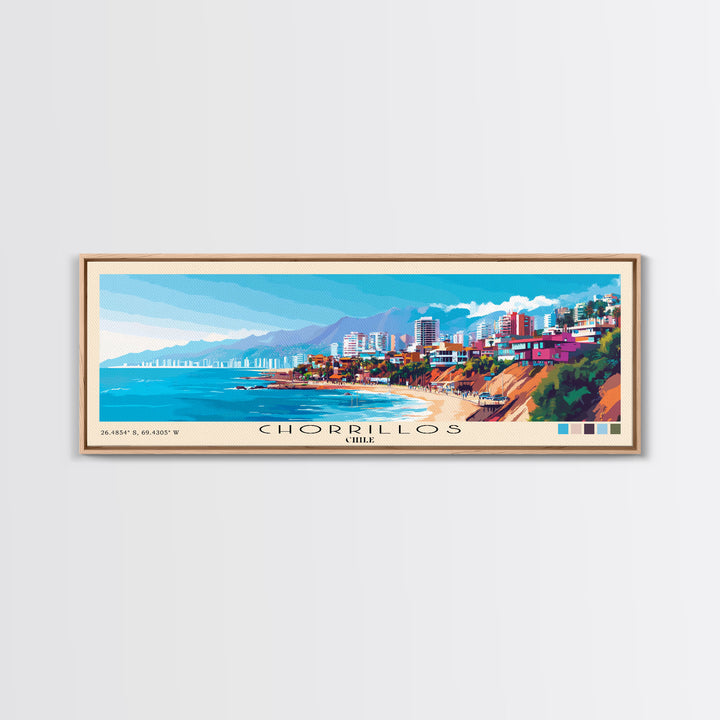 Chorrillos, Chile Panoramic Print, Vacation Gift, Chile Wall Art, Vacation Wall Art, Vacatation Memories, Beach Decor, Beach Or Lakehouse Art