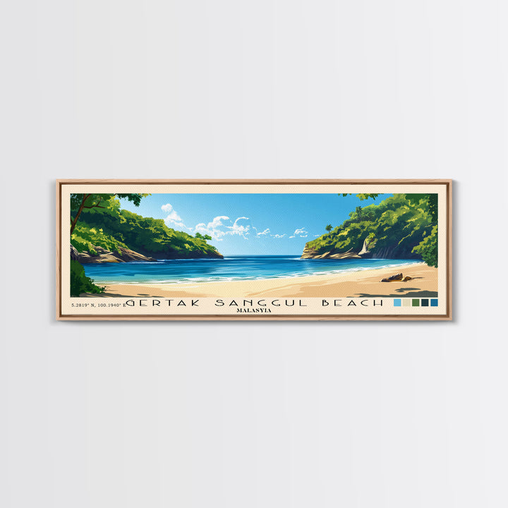 Gertak Sanggul Beach, Malasyia Panoramic Print, Vacation Gift, Malasyia Wall Art, Vacation Wall Art, Vacatation Memories, Beach Decor, Beach Or Lakehouse Art