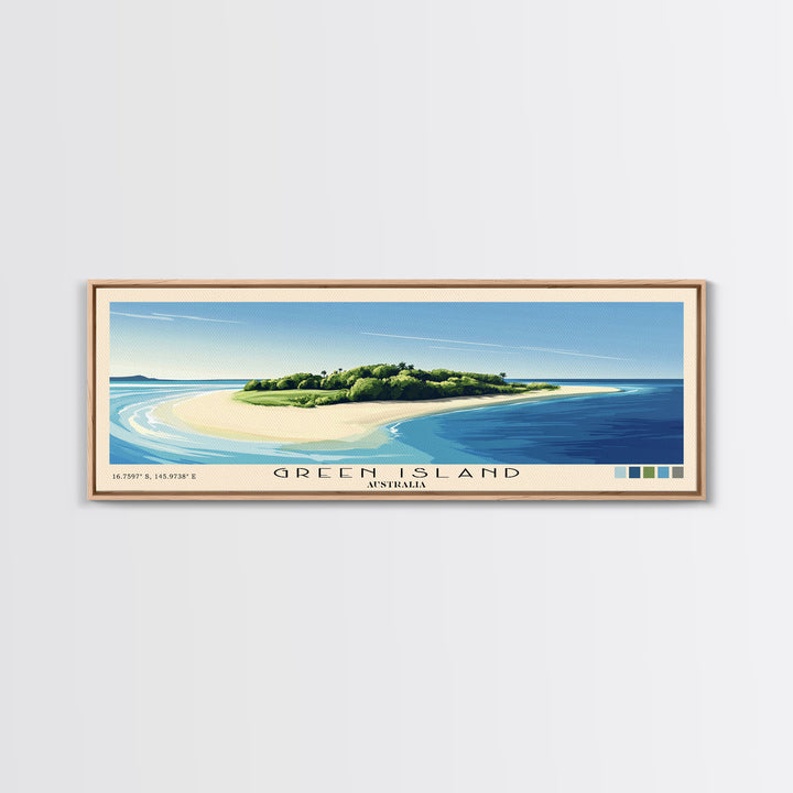 Green Island, Australia Panoramic Print, Vacation Gift, Australia Wall Art, Vacation Wall Art, Vacatation Memories, Beach Decor, Beach Or Lakehouse Art