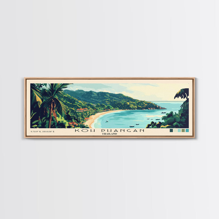 Koh Phangan, Thailand Panoramic Print, Vacation Gift, Thailand Wall Art, Vacation Wall Art, Vacatation Memories, Beach Decor, Beach Or Lakehouse Art