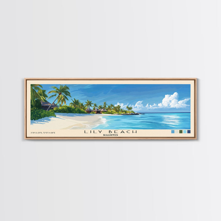 Lily Beach, Maldives Panoramic Print, Vacation Gift, Maldives Wall Art, Vacation Wall Art, Vacatation Memories, Beach Decor, Beach Or Lakehouse Art