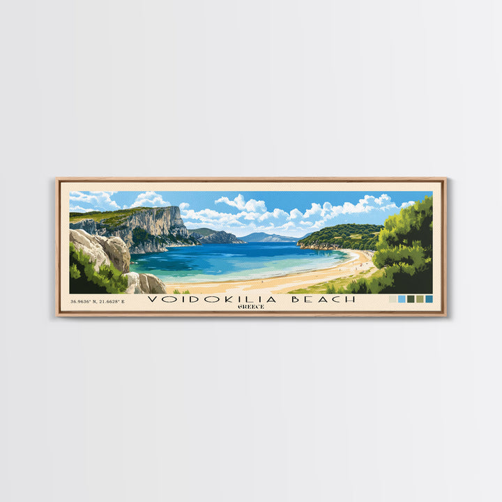 Voidokilia Beach, Greece Panoramic Print, Vacation Gift, Greece Wall Art, Vacation Wall Art, Vacatation Memories, Beach Decor, Beach Or Lakehouse Art